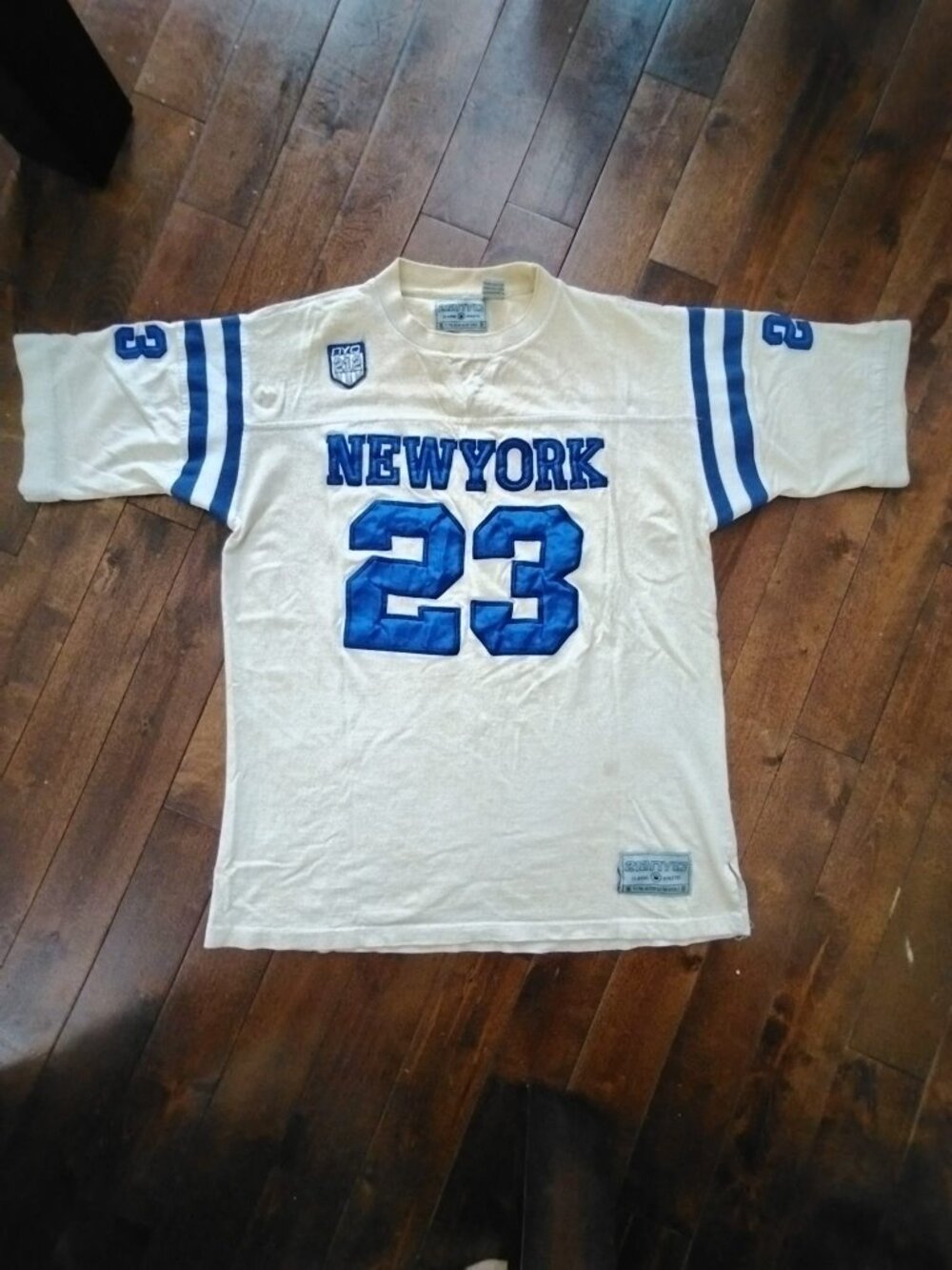 212NYC NEW YORK 23 Jersey - Cream/Blue - Size M